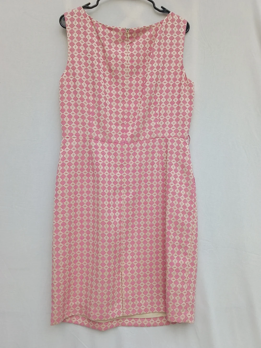 ANTONIO MELANI Pink and Cream Textured Sleeveless Midi Dress - Picture 2 of 5